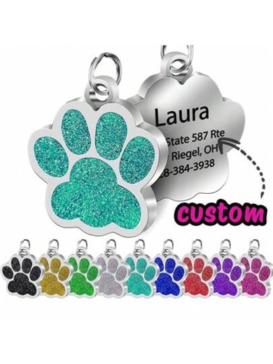 Personalized Dog ID Tags For Pets, Customized Engraved Dog Name Tags, Cat ID Tags Alloy Pendant Tag For Dog Collars Cat Collar Perfect Gift For Your Pet Ornamental, Engraved Stylish, Fashion, Colorful, Vintage, Cute, Contracted, Cuties Custom, Unique, Customized, Personalized Pet For Anniversaries, For Birthdays, Vacay Vibes, Fall Decor,Playful Pet Design ,Travel Organizer ,The Secret Life Of Pets | SHEIN