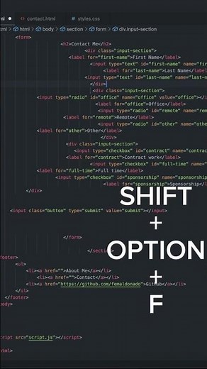 Shortcut to Format Code on Visual Studio Code on Mac