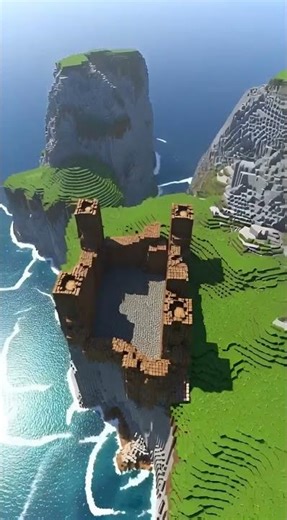 I Built a Medieval Castle on a Cliff in Minecraft 🏰