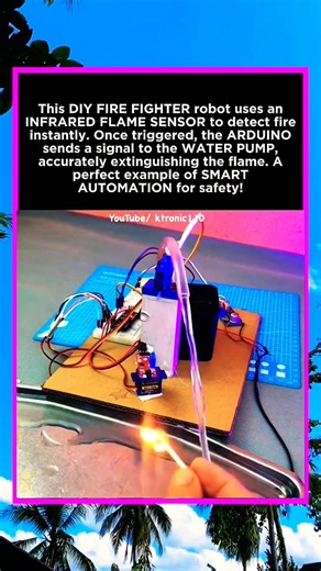 DIY Arduino Fire Fighter Robot: Smart Flame Sensor & Water Pump System