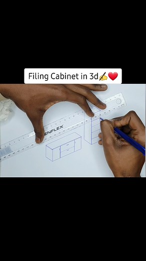 Dibujo de un armario de archivos en 3D