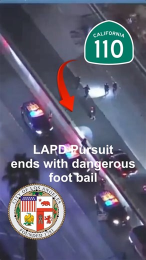 Southern California News Feeds | 📍Los Angeles, CA - 10/20/2025 A police pursuit on the 110 freeway in Los Angeles came to a chaotic ending after the suspect bailed out of... | Instagram