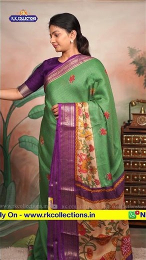 Mangalagiri Silk Kalamkari Border Sarees I Wholesale Shop I@RKCOLLECTIONSIN