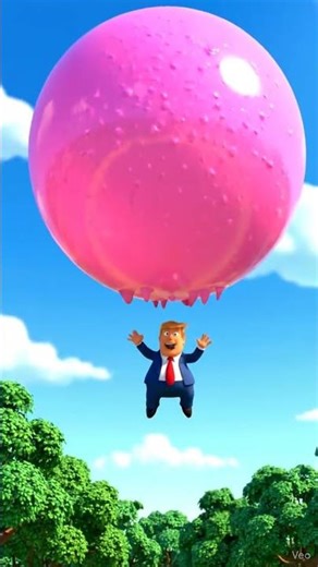 Donald Trump vs The Giant Bubble Gum 🎈😂 | Sticky Situation!