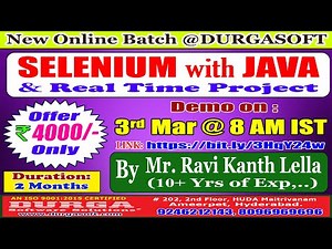 SELENIUM with JAVA Online Training @ DURGASOFT