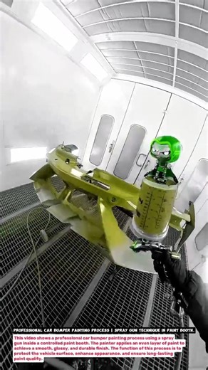 Professional Car Bumper Painting Process | Spray Gun Technique in Paint Booth.