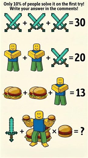 Solve the Puzzle with Roblox Noob and Minecraft Swords ⚔️🍔