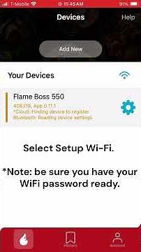 Flame Boss model 550 Bluetooth and WiFi Setup Instructions