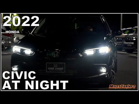 👉 AT NIGHT: 2022 Honda Civic Touring - Interior & Exterior Lighting Overview + Night Drive