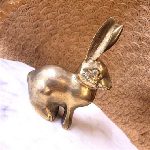 Vintage Brass Rabbit Figurine - Etsy