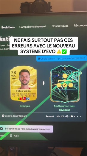 Exemple avec l’evo de ce soir ! @Mathis Servais on va bien bosser ça ! #salemfutt #fc27 #fut27 #ultimateteam #astuces