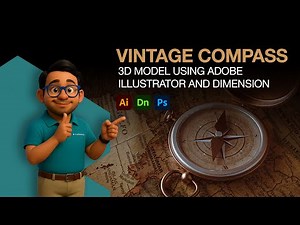 Illustrator to Adobe Dimension: Build & Render a Realistic 3D Compass (Step-by-Step Tutorial)