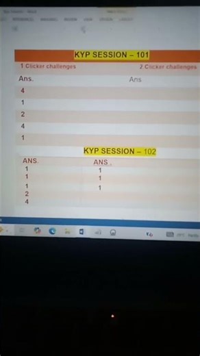kyp session 101 and 102 clicker challenge answer 🎯#kyp #computereducation #motivation