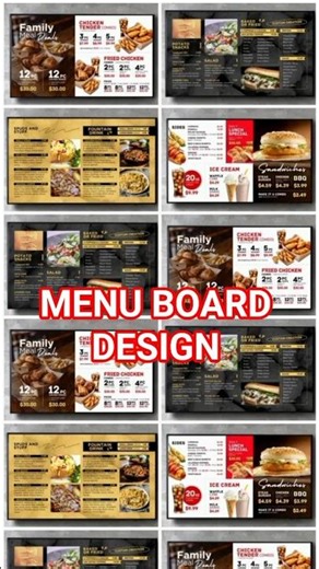 Professional Food Menu Card Design | Digital Menu | LED Board Design for Restaurants