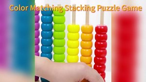 Color Pile Up Challenge, Color Matching Stacking Puzzle Game, Wooden Color Match Challenge Game, Rainbow Ring Challenge Stack Puzzle, Easter Basket Stuffers, Tabletop Brain Games For Family (L-2SET)
