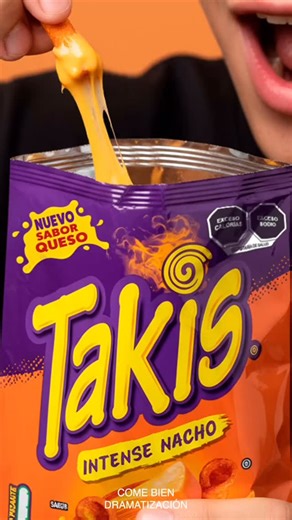 Ok, ok, las bolsas no traen queso, PERO así se siente probar los nuevos Takis®️ Intense Nacho. 👅💦 | Takis