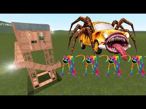 Car-Eater, CATNAP Nextbots Destroys Towers | Garry's Mod