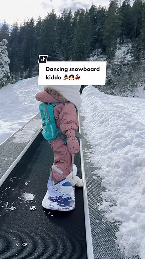 Dancing Snowboard Kid - Toddler Snowboarding Fun