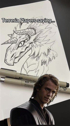 Catch my drawing video from yesterday. Yharon from the Calamity Mod for Terreria. #MemeCut #yharon #videogameart #drawing #terreria