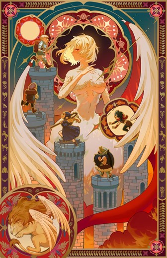 Delicious in Dungeon Gold Foil Art Print – 11x17” Fantasy Poster, Dungeon Meshi Fan Art, Foil Print, Dnd Anime Wall Decor - Etsy