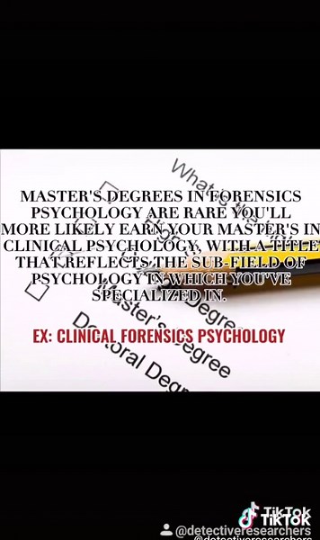 Lesson 10: Forensic Psychology - Comprehensive Degree Program#learnontiktok #forensics #psychology