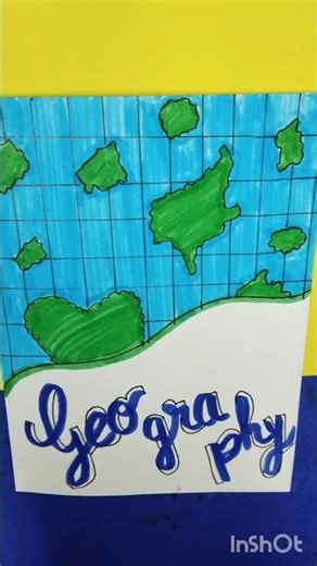 easy front page design drawing #geography #projectborder #viral #shorts