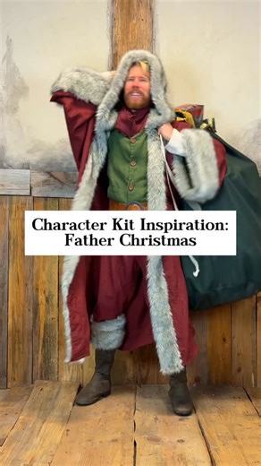 Fell & Fair - The Medieval + Fantasy Experience on Instagram: "Character Inspo: Father Christmas Kit Breakdown 🎅🏻 • Noble’s Shirt • Linen Pants • Ranger Boots • Sash • Leather Belt • Fur Boot Toppers • Halfling Vest • Father Christmas Robe — #medievalcostume #fatherchristmas #dnd #tolkien #christmas #narnia #lotr"