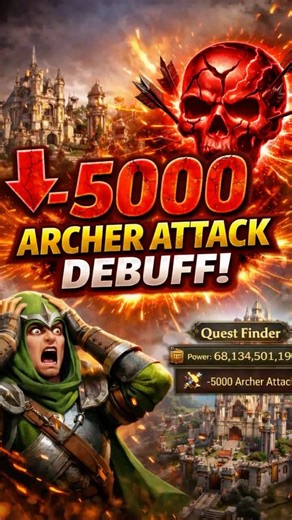 -5000% ARCHER ATTACK DEBUF🤯Highest Archer Debuff in Evony? #evony #evonygame #evonykor #gaming