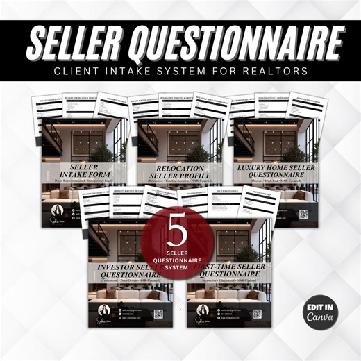 Realtor Seller Questionnaire Templates, Client Intake System (canva Download) - Etsy