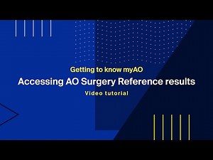 Feature highlight - Accessing AO Surgery Reference results on myAO