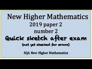 2019 SQA Higher Mathematics paper 2 no.2 Quick Sketch