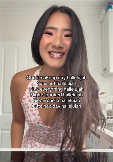 That day where I felt like being a pink princess and wearing a pink dress and pink eyeshadow💖🤭 #hallelujah #justinbieber #girlytok #pink