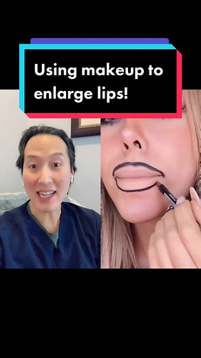 #duet with @yazminandreina How to use makeup to enlarge lips! #lipplumping #makeup #makeuprevolution #plasticsurgery #plasticsurgeon #doctorreacts