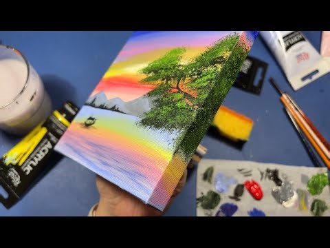 Acrylic painting for beginners, painting landscape