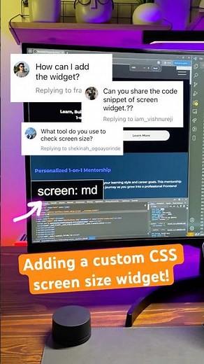 Adding a custom CSS screen size widget! #frontend #css #frontenddevelopment #webdevelopment #html