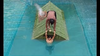 We Built a Hidden Underwater House with a Secret Passage!