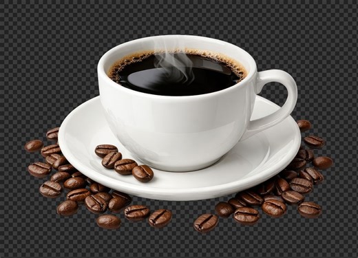 Download free png of PNG Steaming coffee cup with beans. by Jo about png, texture, coffee beans, black, and logos 26577389