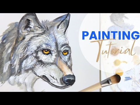How to Paint a Gray Wolf With Acrylic Paints Step by Step Painting Tutorial