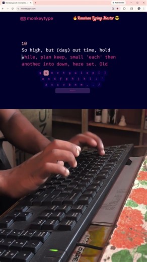 English Typing Speed Test on Monkey Type Online Website #fasttyping #typingtest #raushantypingmaster