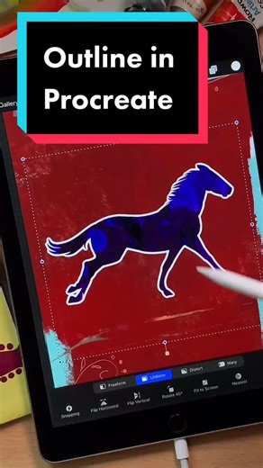 Easily create a quick outline or stroke around a shape with #procreate on an #iPad #procreatetutorial #outline #stroke #outlinedrawings #fyp #art