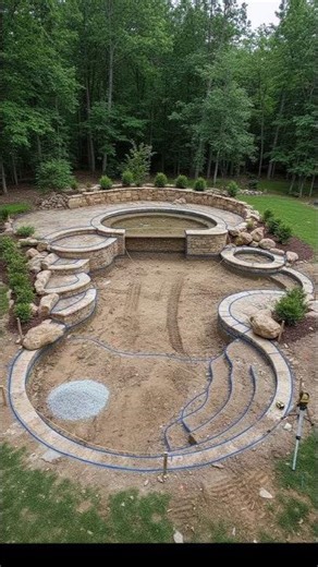 Building a Luxury Waterfall Pool from Scratch #shorts #swimmingpool