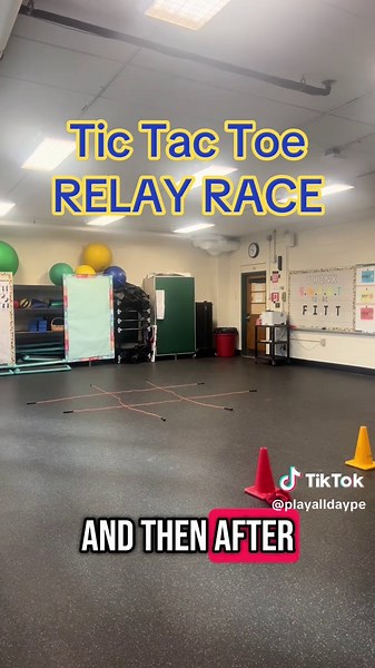 Tic Tac Toe Warm-Up Game! #gymtok #gymteachersbelike #teacher #peteachersoftiktok #teacher #peteachersoftiktok #loveteachingagain #kinestheticlearning