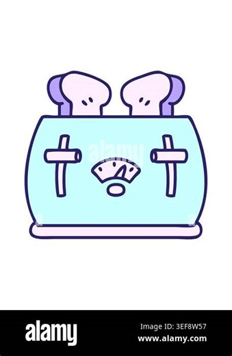 power up animation of cartoon of a toaster popping out toast Stock Video Footage - Alamy