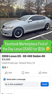 Facebook Marketplace Find of the Day !! Lexus GS460 for $15k #facebook #facebookmarketplace #lexus