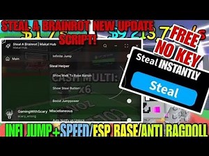 SCRIPT Roube Um Brainrot LINK DIRETO* (Pega TODOS Brainrot) Steal a Brainrot MOBILE PC