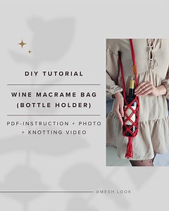 DIY Tutorial: Wine Macrame Bag (bottle Holder) | Pdf-instruction   Photo   Knotting Video - Etsy