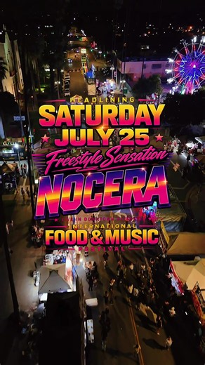 🚨 HEADLINING SATURDAY, JULY 25 🚨 ’80s Freestyle Sensation NOCERA The dream has always been bigger than putting on an event. The dream has always been to bring FREE headliners to the Inland Empire. To give our community something special. To bring back the nostalgia, the music we grew up with, and the belief that anything can happen right here in your own city. We’re honored to welcome Nocera, one of freestyle music’s most iconic recording artists. Known for timeless hits like “Summertime, Summ