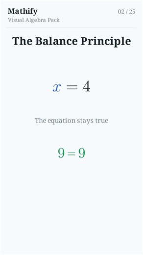 Visual Algebra Animation Pack 02/25 | The Balance Principle