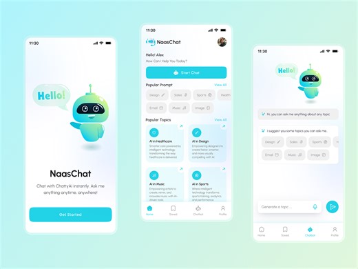 AI Chatbot Mobile App UI Design