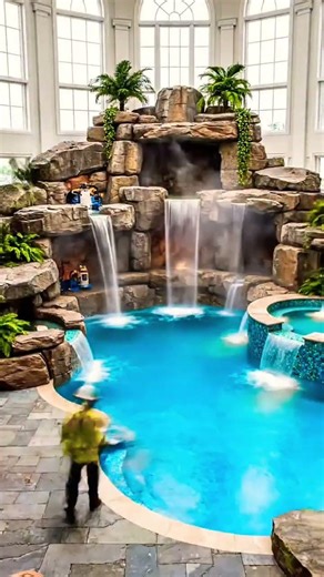 Building a Luxury Indoor Swimming Pool in Mega Mansion #luxury #luxurypools #dreampool #elitepools